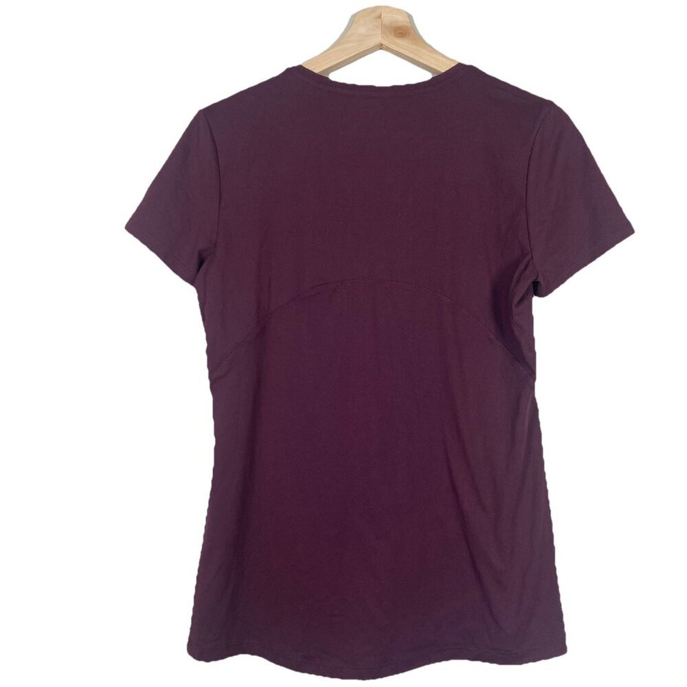 Athleta Limitless Short Sleeve Tee Burgundy Athletic Size Small Athletic Women's - Picture 3 of 8